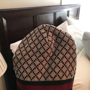 Gucci Brown Classic Diamanté wool Beanie Hat